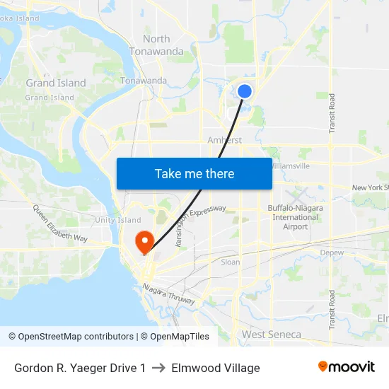 Gordon R. Yaeger Drive 1 to Elmwood Village map