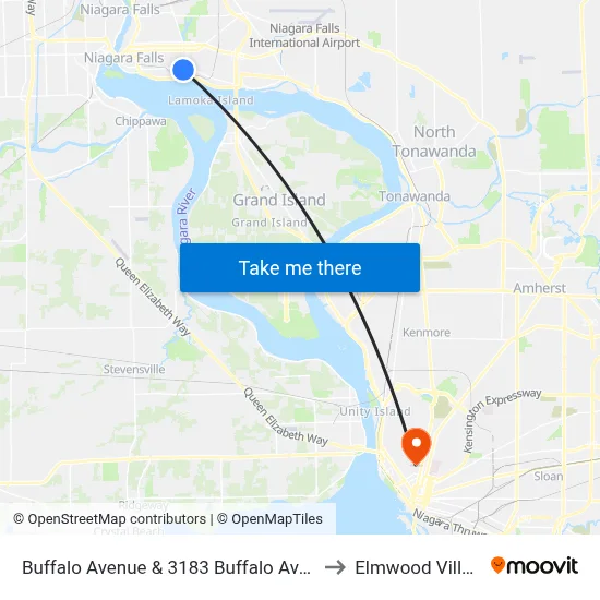 Buffalo Avenue & 3183 Buffalo Avenue to Elmwood Village map