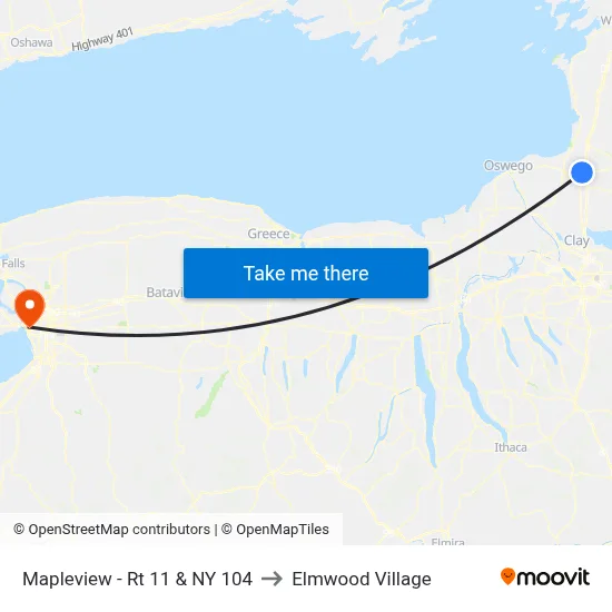 Mapleview - Rt 11 & NY 104 to Elmwood Village map