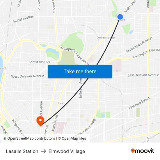 Lasalle Station to Elmwood Village map