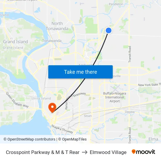 Crosspoint Parkway & M & T Rear to Elmwood Village map