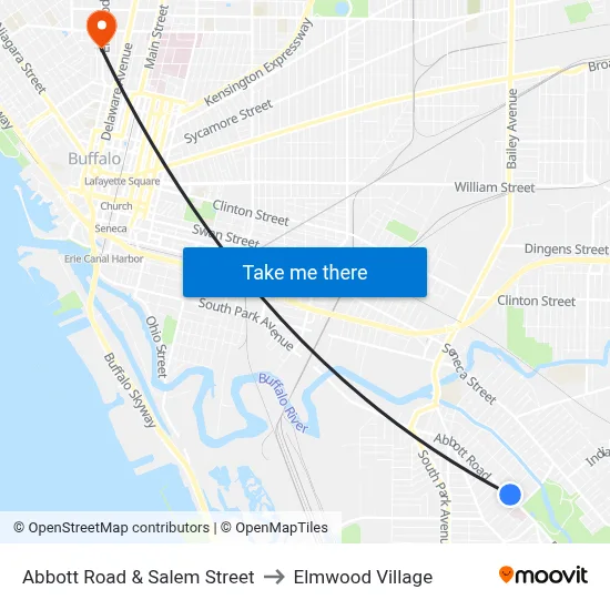 Abbott Road & Salem Street to Elmwood Village map