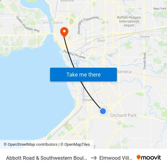 Abbott Road & Southwestern Boulevard to Elmwood Village map