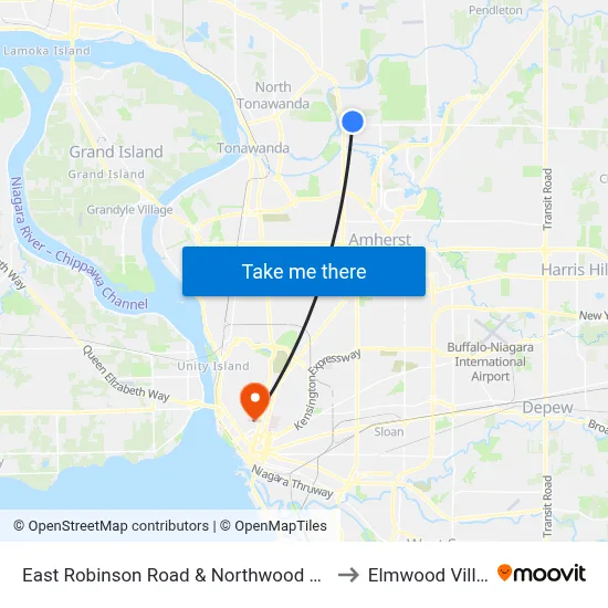 East Robinson Road & Northwood Medical to Elmwood Village map