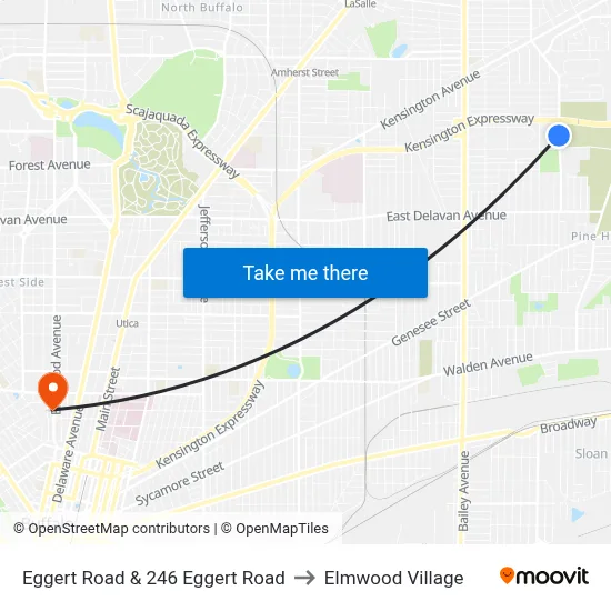 Eggert Road & 246 Eggert Road to Elmwood Village map