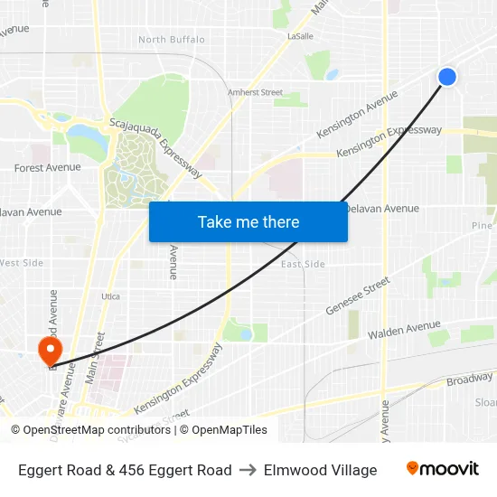 Eggert Road & 456 Eggert Road to Elmwood Village map