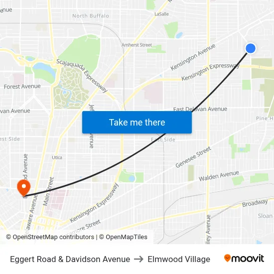 Eggert Road & Davidson Avenue to Elmwood Village map