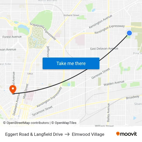 Eggert Road & Langfield Drive to Elmwood Village map