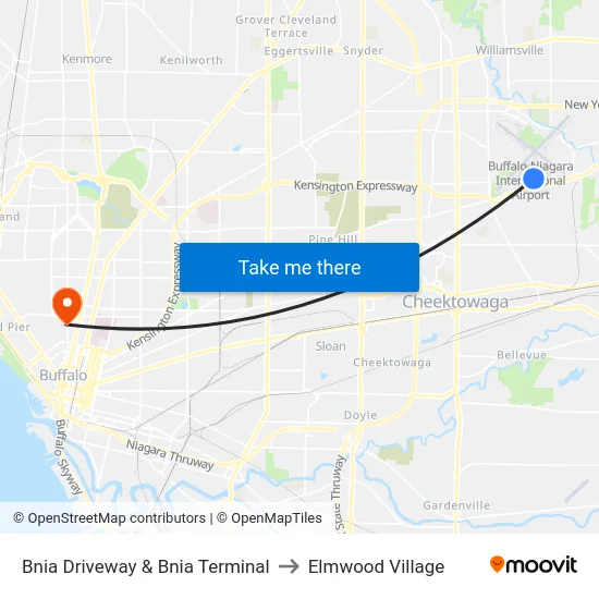 Bnia Driveway & Bnia Terminal to Elmwood Village map