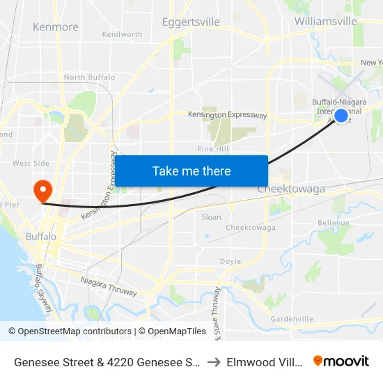 Genesee Street & 4220 Genesee Street to Elmwood Village map