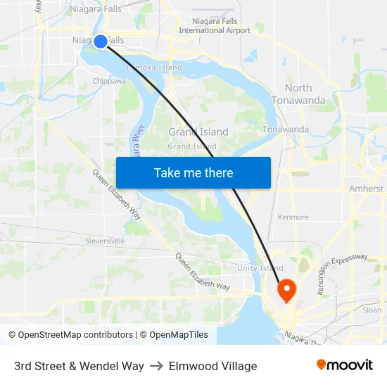 3rd Street & Wendel Way to Elmwood Village map