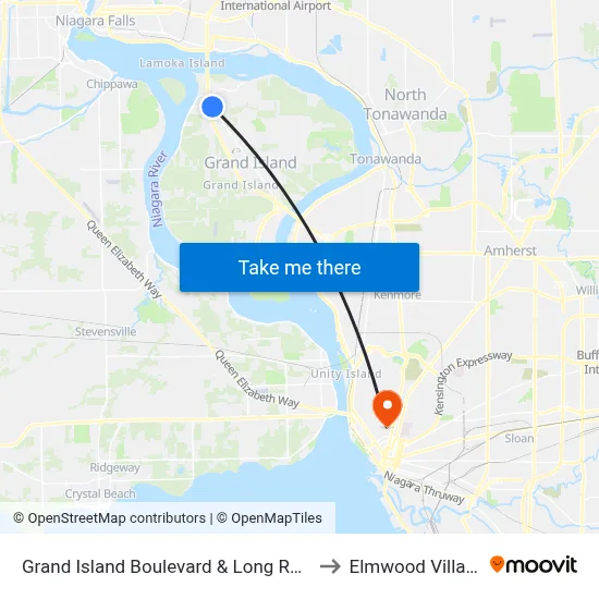 Grand Island Boulevard & Long Road to Elmwood Village map