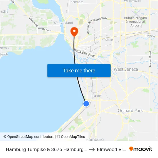 Hamburg Turnpike & 3676 Hamburg Turnpike to Elmwood Village map
