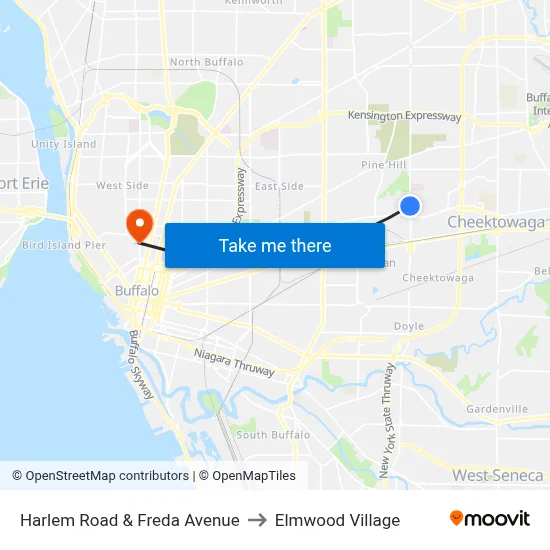 Harlem Road & Freda Avenue to Elmwood Village map