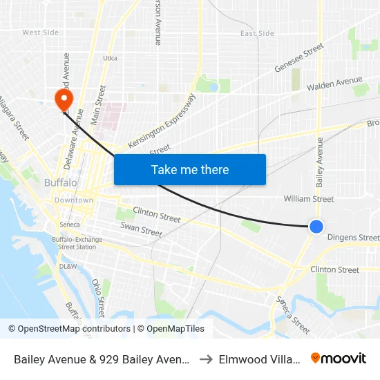 Bailey Avenue & 929 Bailey Avenue to Elmwood Village map