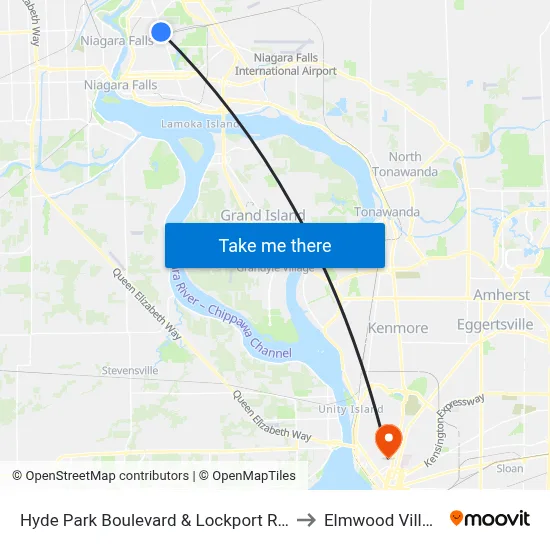 Hyde Park Boulevard & Lockport Road to Elmwood Village map