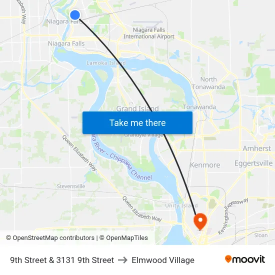 9th Street & 3131 9th Street to Elmwood Village map