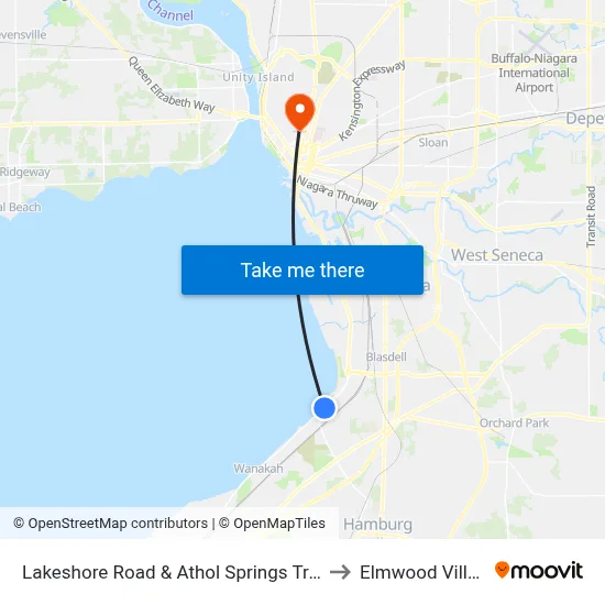 Lakeshore Road & Athol Springs Transit to Elmwood Village map