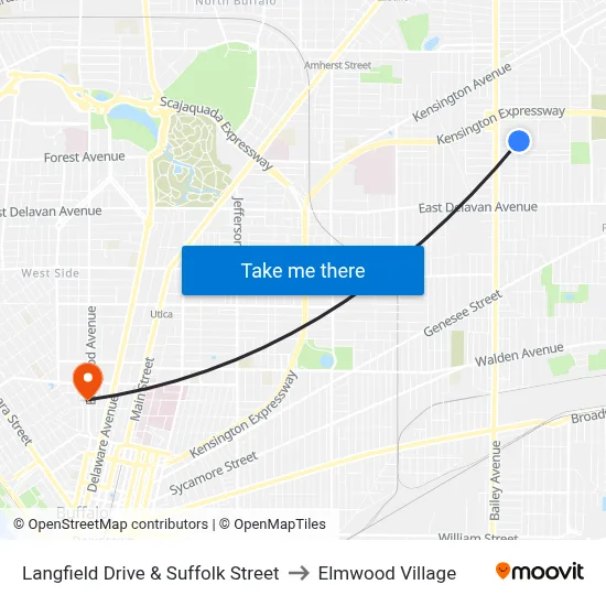 Langfield Drive & Suffolk Street to Elmwood Village map