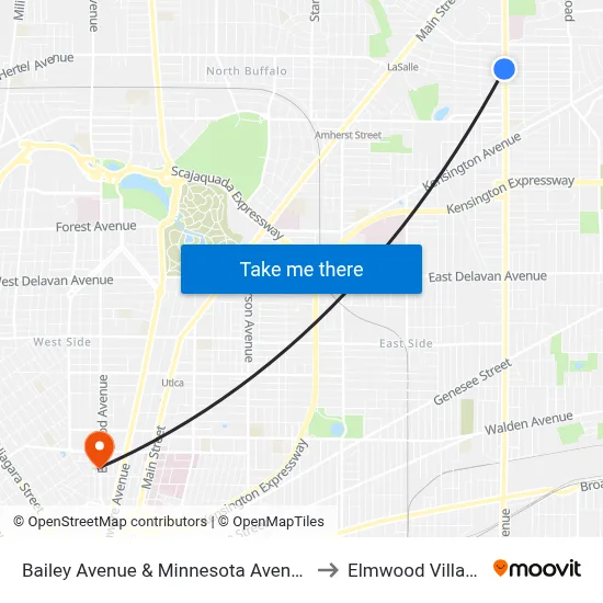 Bailey Avenue & Minnesota Avenue to Elmwood Village map