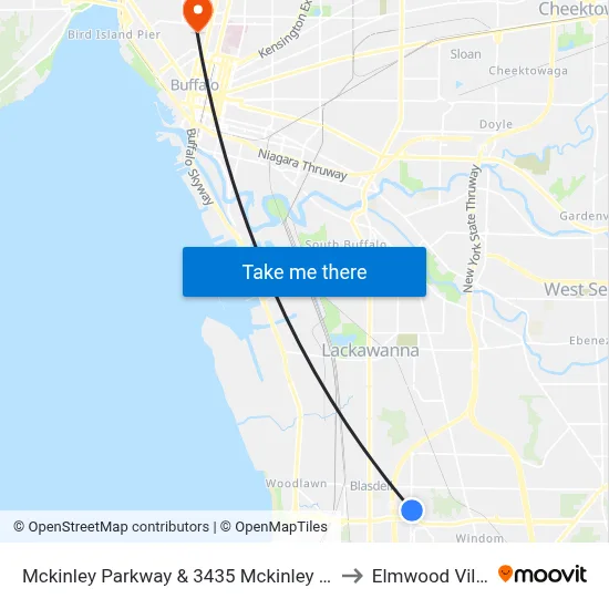 Mckinley Parkway & 3435 Mckinley Parkway to Elmwood Village map