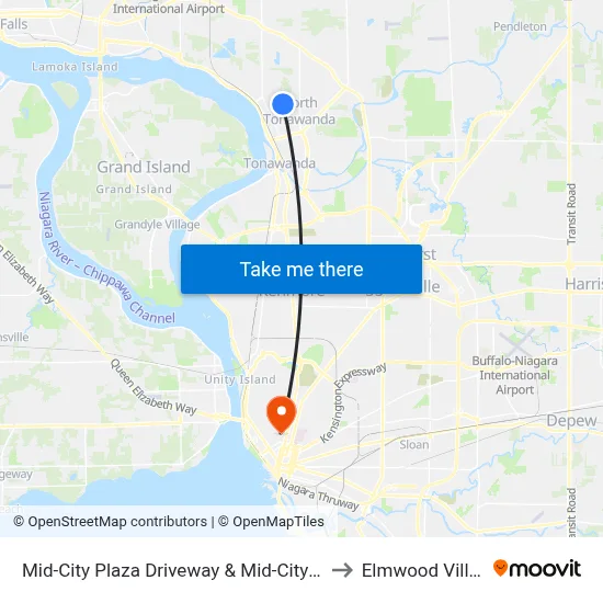 Mid-City Plaza Driveway & Mid-City Plaza to Elmwood Village map