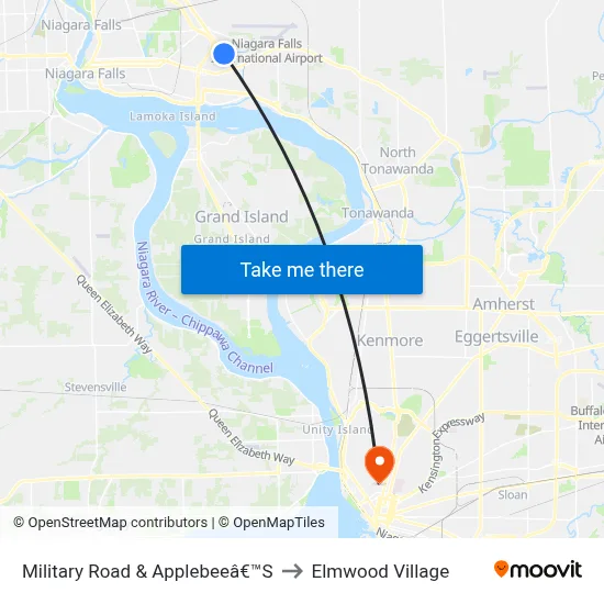 Military Road & Applebeeâ€™S to Elmwood Village map