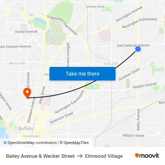 Bailey Avenue & Wecker Street to Elmwood Village map
