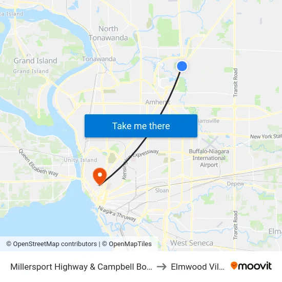 Millersport Highway & Campbell Boulevard to Elmwood Village map