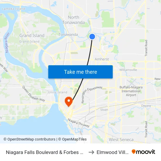 Niagara Falls Boulevard & Forbes Avenue to Elmwood Village map