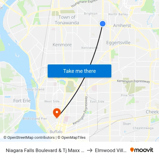 Niagara Falls Boulevard & Tj Maxx Plaza to Elmwood Village map