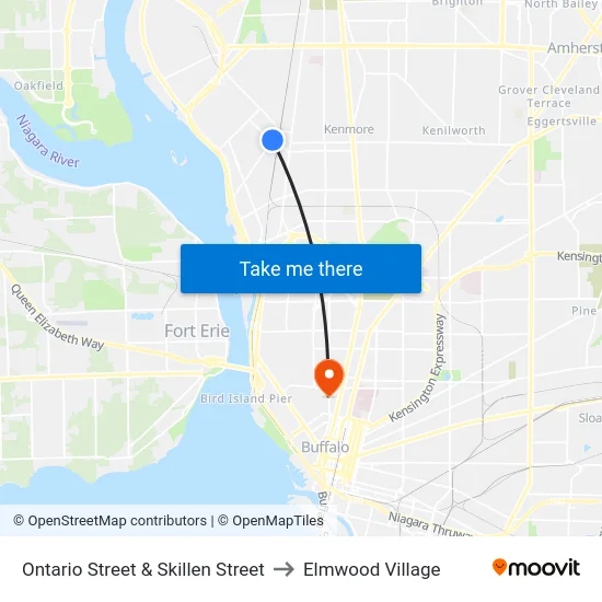 Ontario Street & Skillen Street to Elmwood Village map