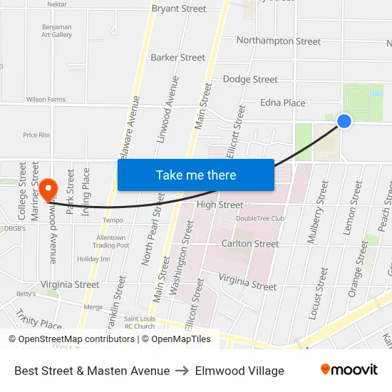 Best Street & Masten Avenue to Elmwood Village map