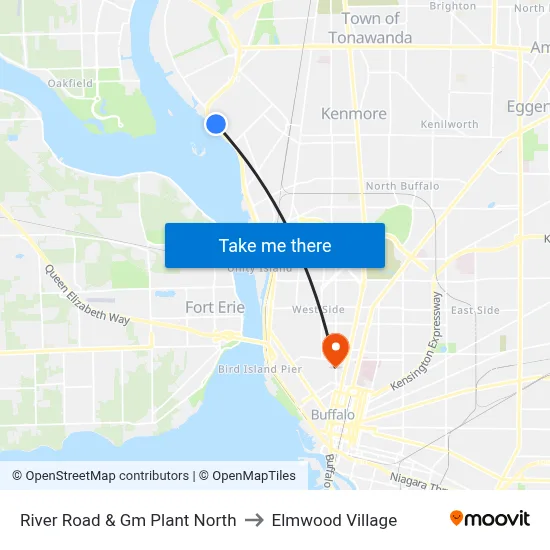 River Road & Gm Plant North to Elmwood Village map