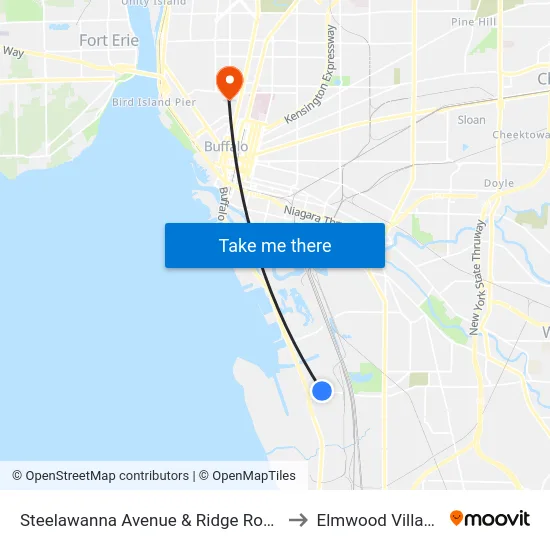 Steelawanna Avenue & Ridge Road to Elmwood Village map