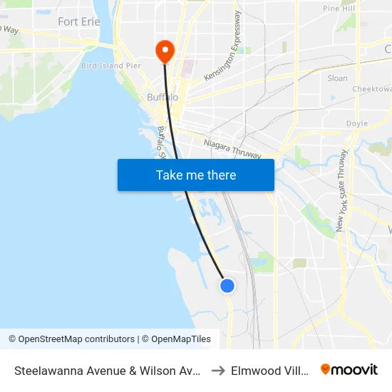 Steelawanna Avenue & Wilson Avenue to Elmwood Village map