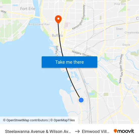 Steelawanna Avenue & Wilson Avenue to Elmwood Village map