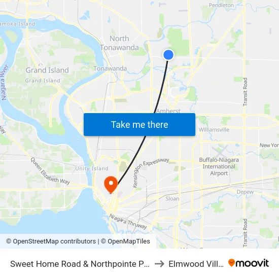 Sweet Home Road & Northpointe Parkway to Elmwood Village map