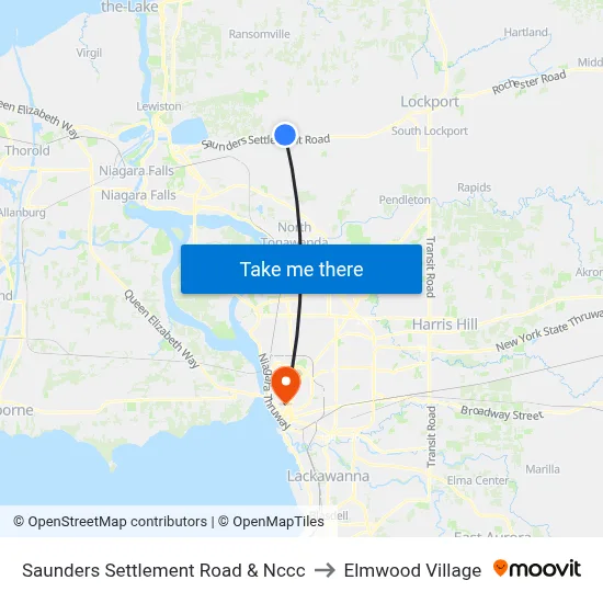 Saunders Settlement Road & Nccc to Elmwood Village map