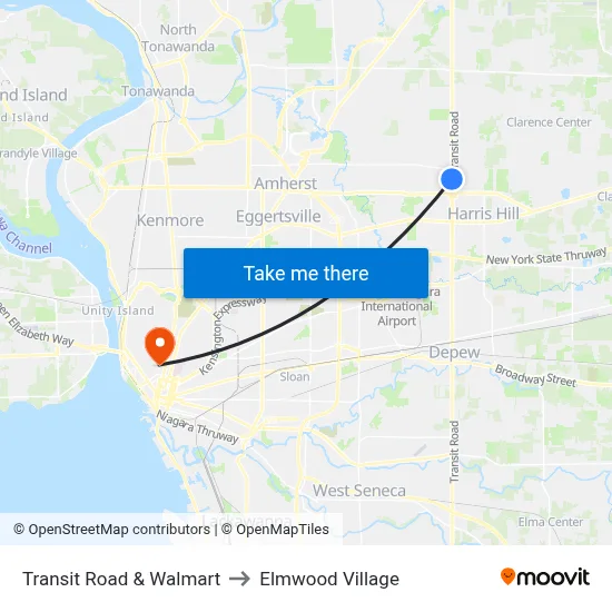 Transit Road & Walmart to Elmwood Village map