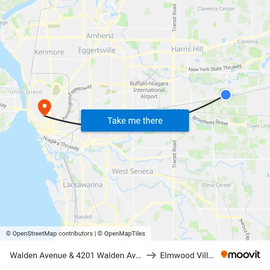 Walden Avenue & 4201 Walden Avenue to Elmwood Village map