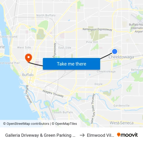 Galleria Driveway & Green Parking Entrance to Elmwood Village map