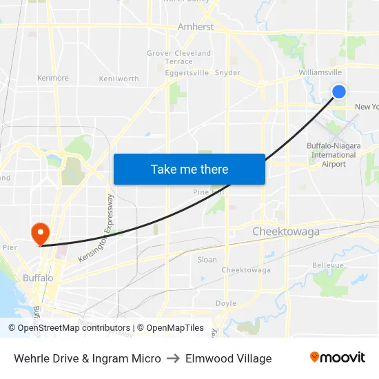 Wehrle Drive & Ingram Micro to Elmwood Village map