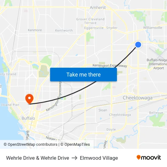 Wehrle Drive & Wehrle Drive to Elmwood Village map