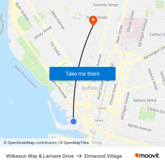 Wilkeson Way & Larivere Drive to Elmwood Village map