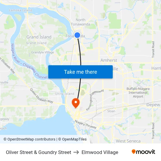 Oliver Street & Goundry Street to Elmwood Village map