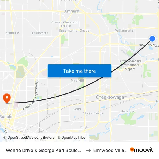 Wehrle Drive & George Karl Boulevard to Elmwood Village map