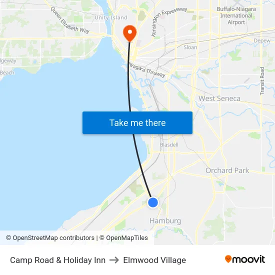 Camp Road & Holiday Inn to Elmwood Village map
