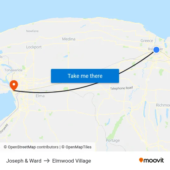 Joseph & Ward to Elmwood Village map