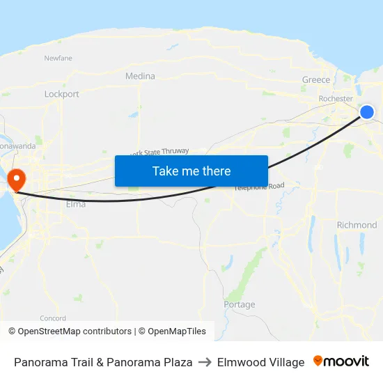 Panorama Trail & Panorama Plaza to Elmwood Village map